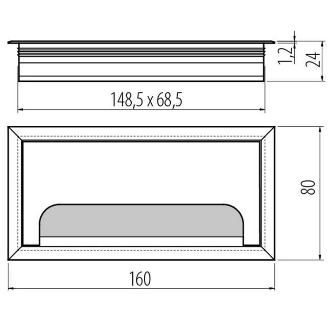 Пропуск кабеля MERIDA 80*160 алюміній LB-80x160-05