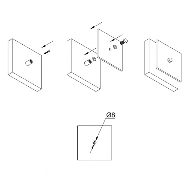 Кріплення скла дистанційне хром 12*30
