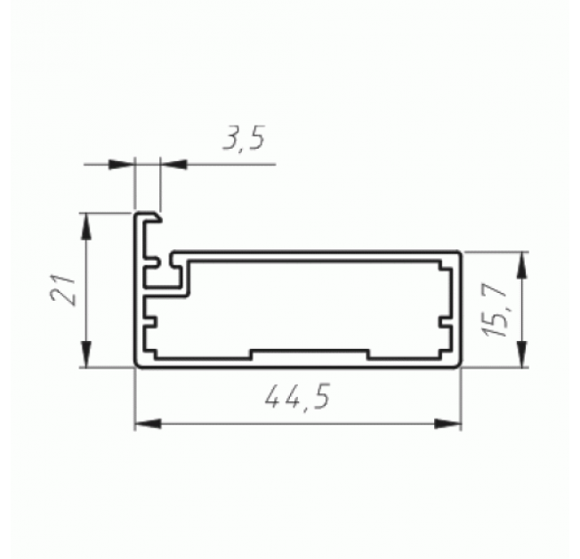 Фасадний алюмінієвий профіль М21 L= 5950 мм чорний BRUSH м.п.