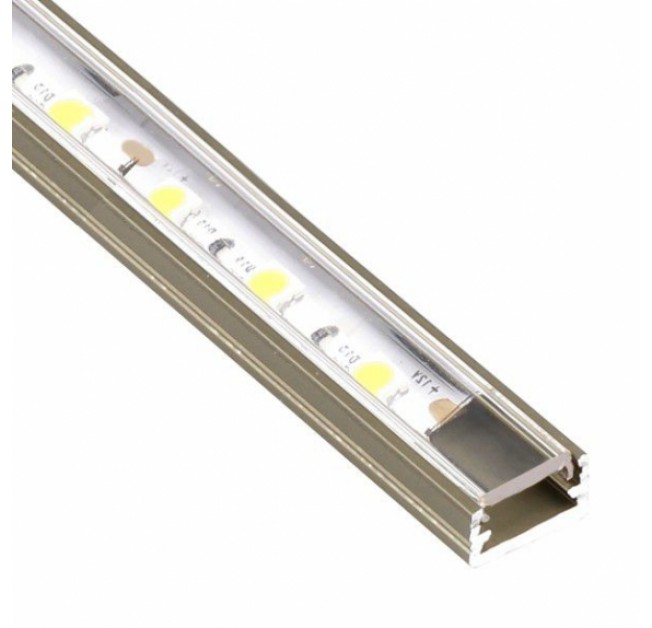 Профіль для Led стрічки накладний+лінза шампань (2м) (PROF-LINEМ-OP-2M-IN)