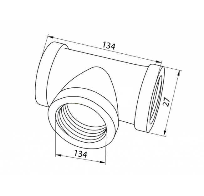 Кріплення Т- образне труб D-19мм ретро для полиць Pipe