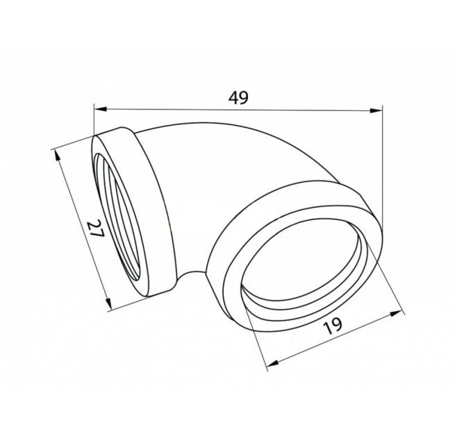 Кріплення кутове двох труб D-19мм ретро для полиць Pipe