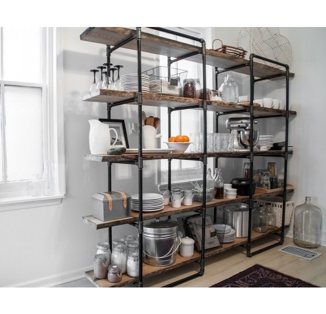 Кріплення кутове трьох труб D-19мм ретро для полиць Pipe