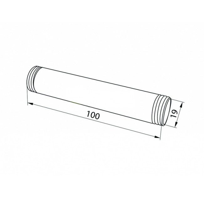 Труба L-100мм D-19мм Чорна для полиць Pipe