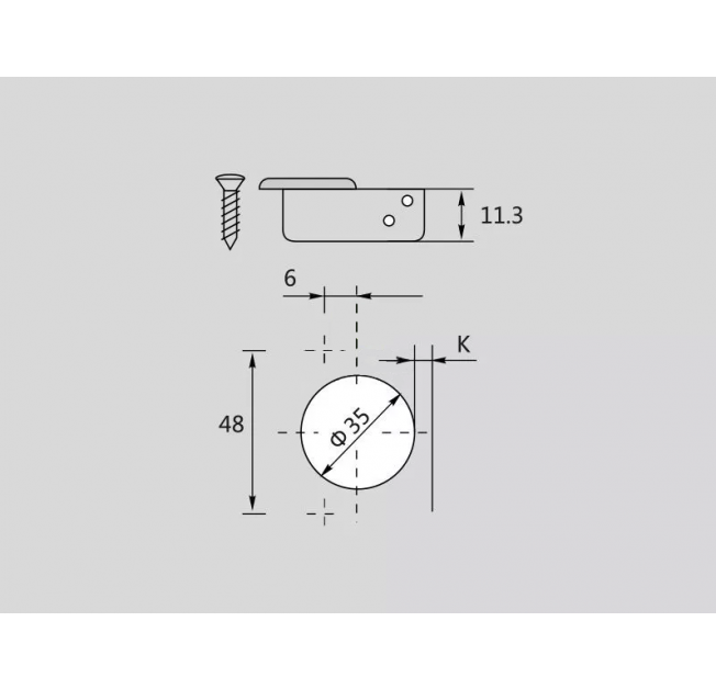 Завіса на фальшпанель 180* декоративна накладка DТС C85J6A6 S10HH SNAP-ON