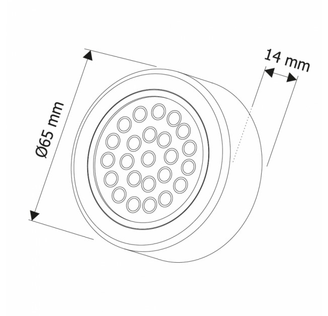 Світильник LED врізний (2W) алюміній (OVAL-2W-AL-BZ-01)
