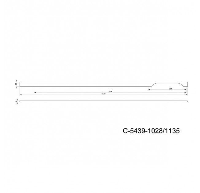 Ручка мебельная LANA C-5439-1028/1135.P61 чёрный матовый Nomet