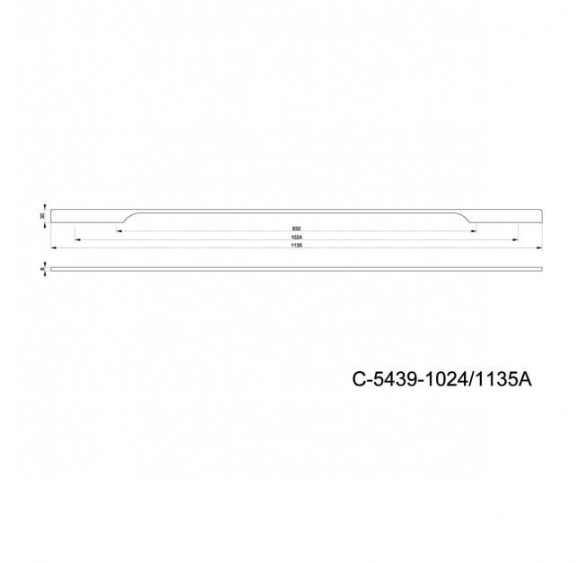 Ручка меблева LANA C-5439-1024/1135A.A1 алюміній Nomet