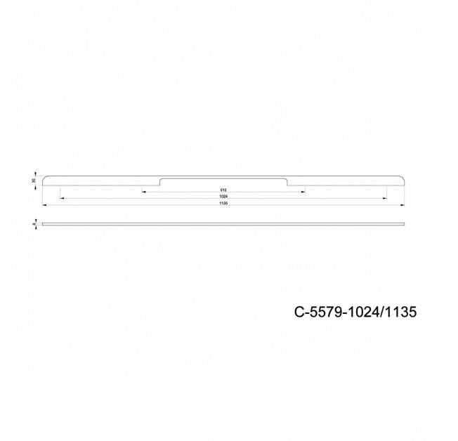 Ручка меблева C-5579-1024/1135.A1 LANA алюміній Nomet