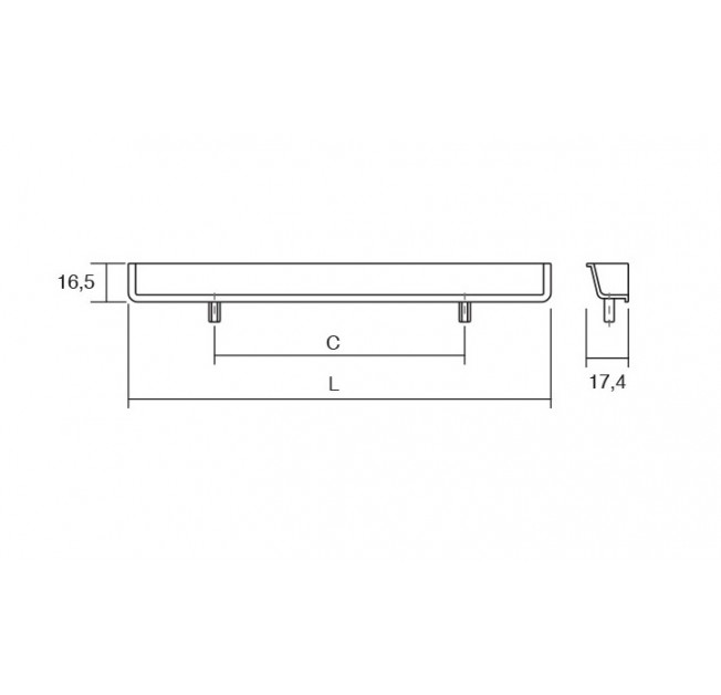 Ручка врезная Hide 180 mm никель браш Viefe