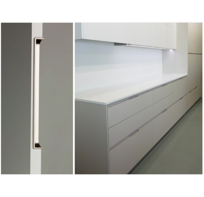 Ручка врезная Hide 180 mm никель браш Viefe