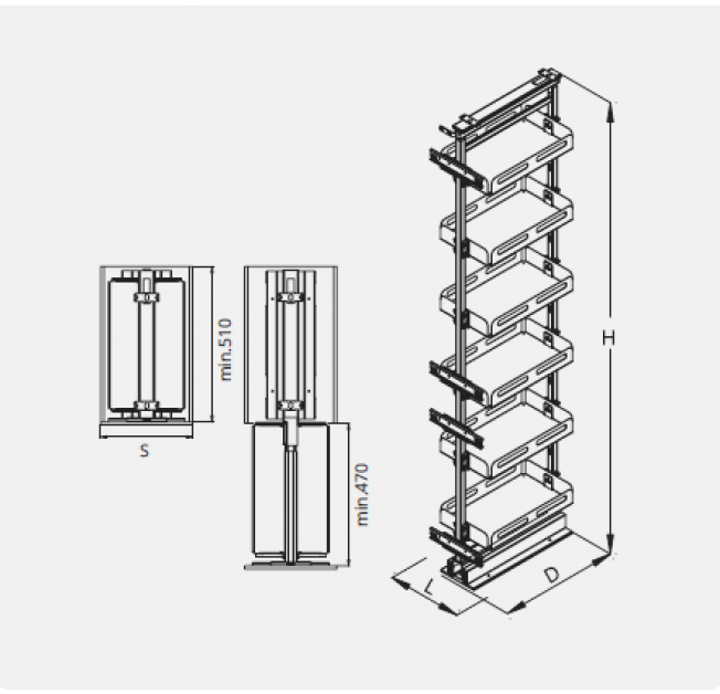 Кош карго MIDI 300 /4 PRESTIGE SUPREME антрацит (W-5000B-300.P68)