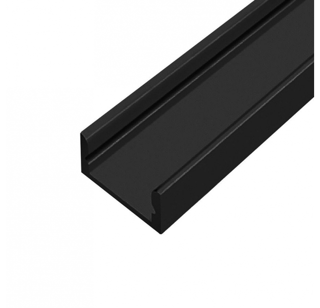 Профіль для Led ленти накладний+лінза чорний 14,5*6,3 (2м)