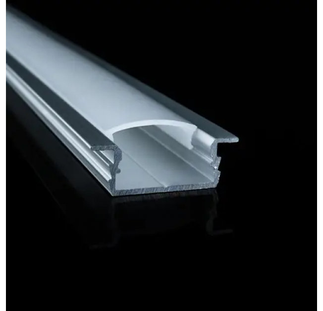 Профіль для LED ленти врізний + лінза алюміній 7*16 (PROF-INLINEM-OP-2M-AL)
