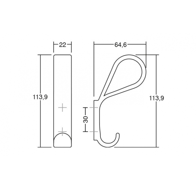 Гачок BELT 22*114мм чорний матовий