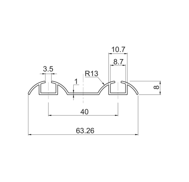 Направляюча нижння Slider L=5000 чорний браш (134007)
