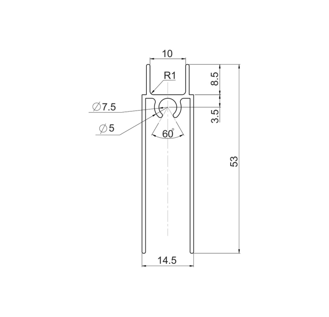 Профіль горизонтальний нижній Slider L=5000 айворі (134023)