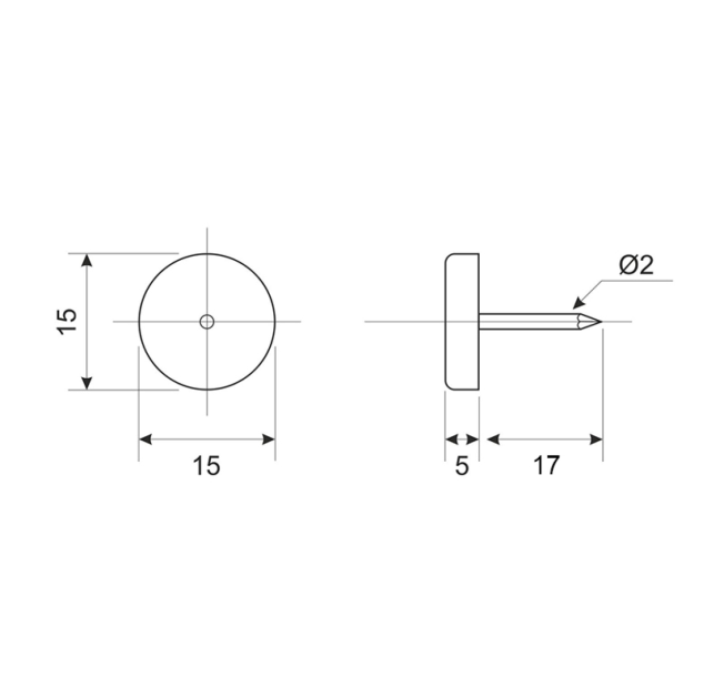 Ніжка меблева з цвяхом одинарна (1000шт)