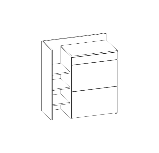 Комод під взуття із полицями