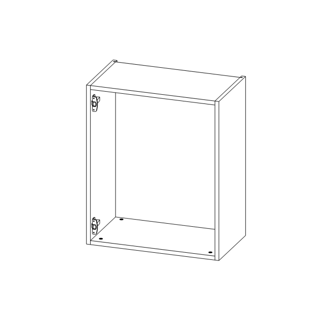 В01_1БФ Модуль верхній без полиць 600*720*332 Білий