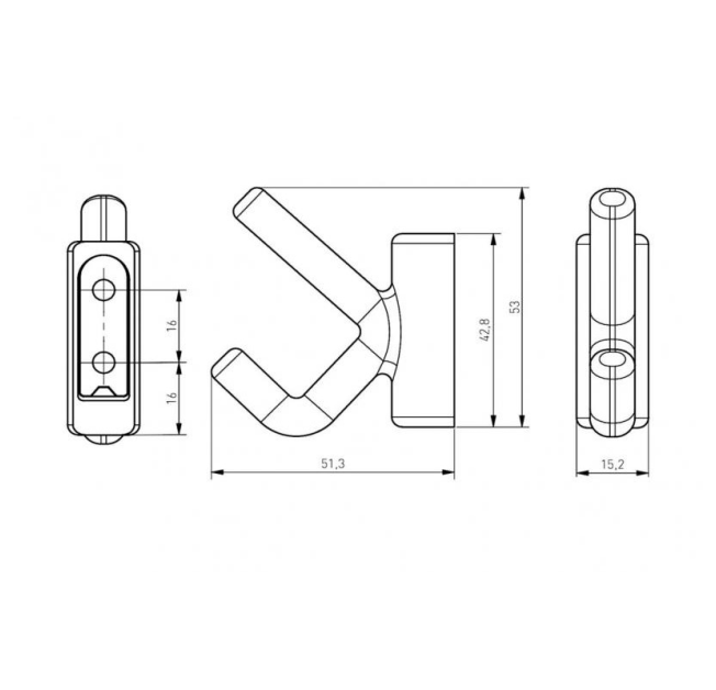 Крючок WZ-LENS-06 інокс