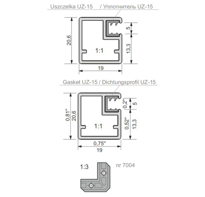 Фасад алюмінієвий профіль D1 чорний браш