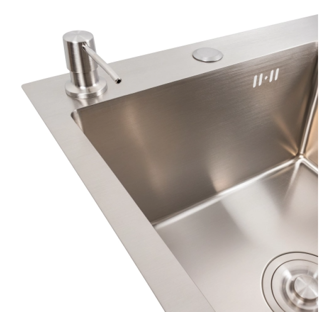 Мийка 78*50 B (L) (ЛІВА ) нержавійка круглий сифон