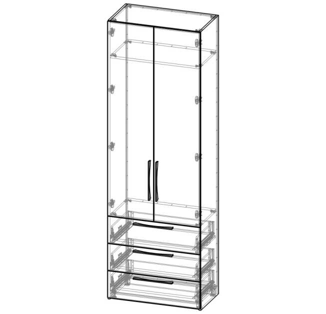 Шафа із 3 шухлядами+опції К01_03_02