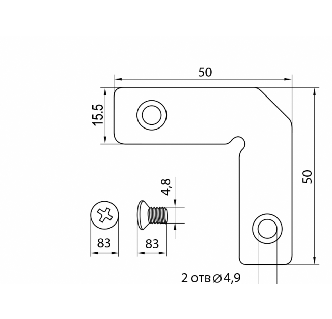 Кутик для алюмінієвого профіля M1(D1)
