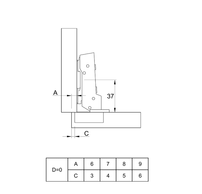 Петля 1/2 полунакладна 110 ТН 52 Sensys 86451 (9071206)