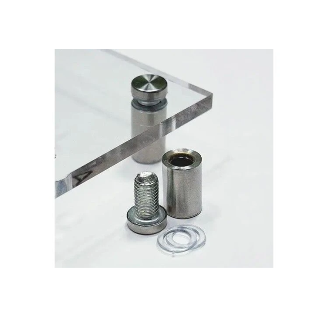 Кріплення скла дистанційне хром 12*25