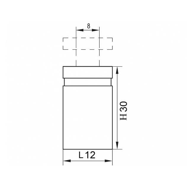 Кріплення скла дистанційне хром 12*30
