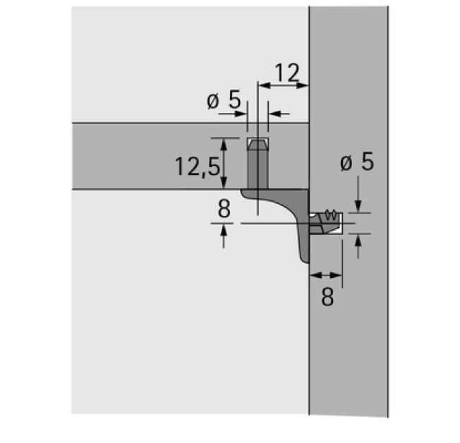 Полкодержатель Sekura 6 D=5мм (9005558) Hettich