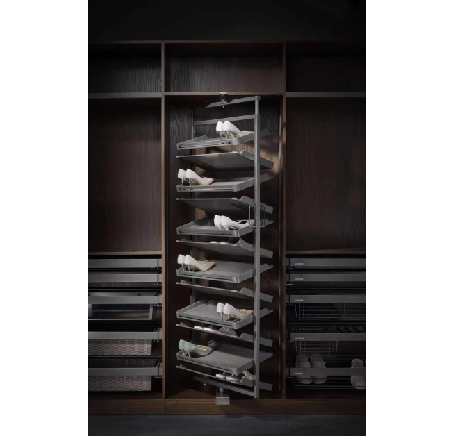 Поворотна полиця для взуття (12 полиць) антрацит