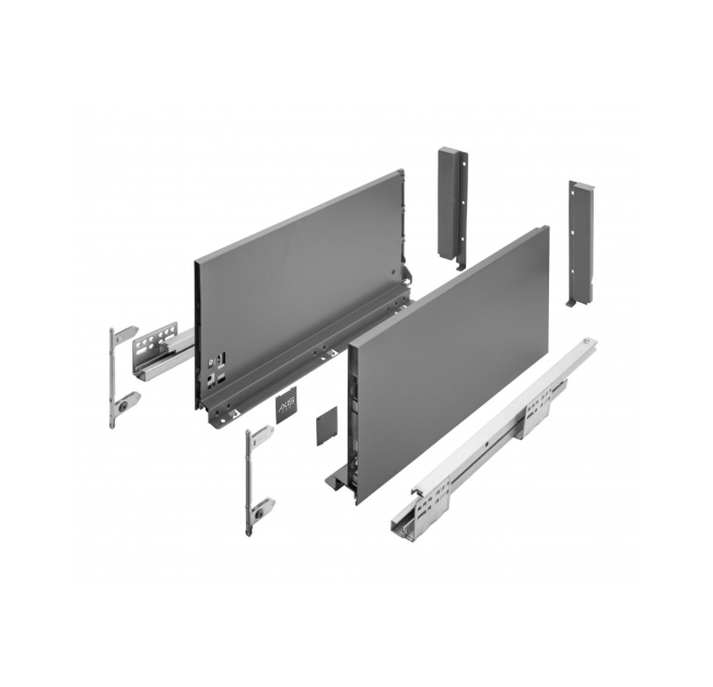 Висувний ящик AXIS PRO L=400мм, Н=199 Антрацит (PB-AXISPRO-KPL400D)