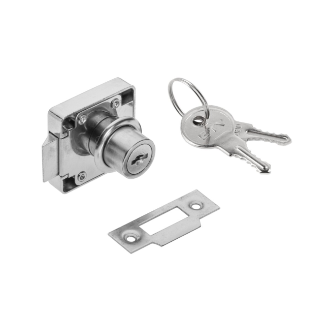 Замок меблевий  338 ZnAl хром GTV /ZZ-ZN-338-01-S