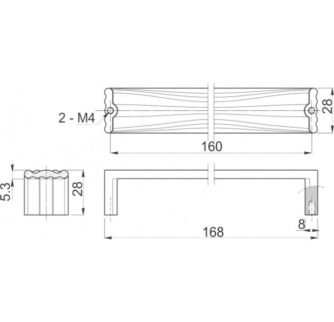 Ручка меблева UZ-CAD-320-01 CADIS L320 GTV (хром)