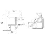 Кут U90 до цоколя H=100 алюміній