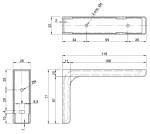 Консоль з пластиковою накладкою L-120 мм хром