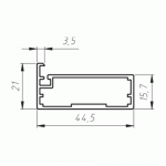Фасадний алюмінієвий профіль М21 L=5950 мм срібло BRUSH