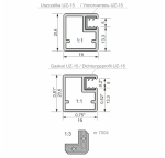 Профиль алюмінієвий рамковий квадратний D-1 срібло 6,0