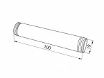 Труба L-100мм D-19мм Чорна для полиць Pipe