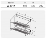 Полиця для взуття бокова двохрівнева антрацит W-3317 P68 Nomet