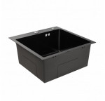 Мийка D5843 BLACK ЧОРНА  квадратний сифон
