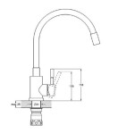 Змішувач Aria 04R-GFS U-подібний гнучкий сірий (k35)