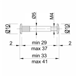 Стяжка М4 міжсекційна хром