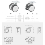 Ролик GTV CIRCO, 50мм, 50кг, сіре (KM-CIRCO-50MM-BH-19)