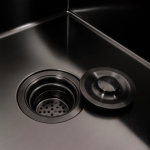 Мийка 78*50 R (ПРАВА ) Чорна круглий сифон