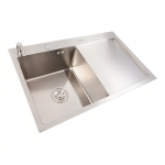 Мийка 78*50 B (L) (ЛІВА ) нержавійка круглий сифон