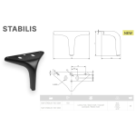 Ніжка GTV STABILIS, H=150 мм, сталь, чорний матовий
